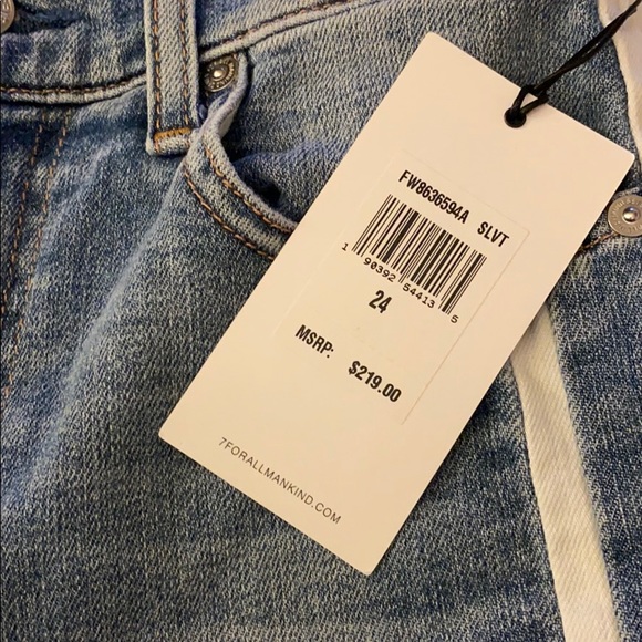 New 7 For All Mankind Cropped Alexa Side Stripe - Picture 3 of 7